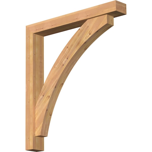 Ekena Millwork Thorton Block Smooth Bracket w/ Offset Brace, Western Red Cedar, 5 1/2"W x 40"D x 44"H BKT0604X40X44THR05SWR - main